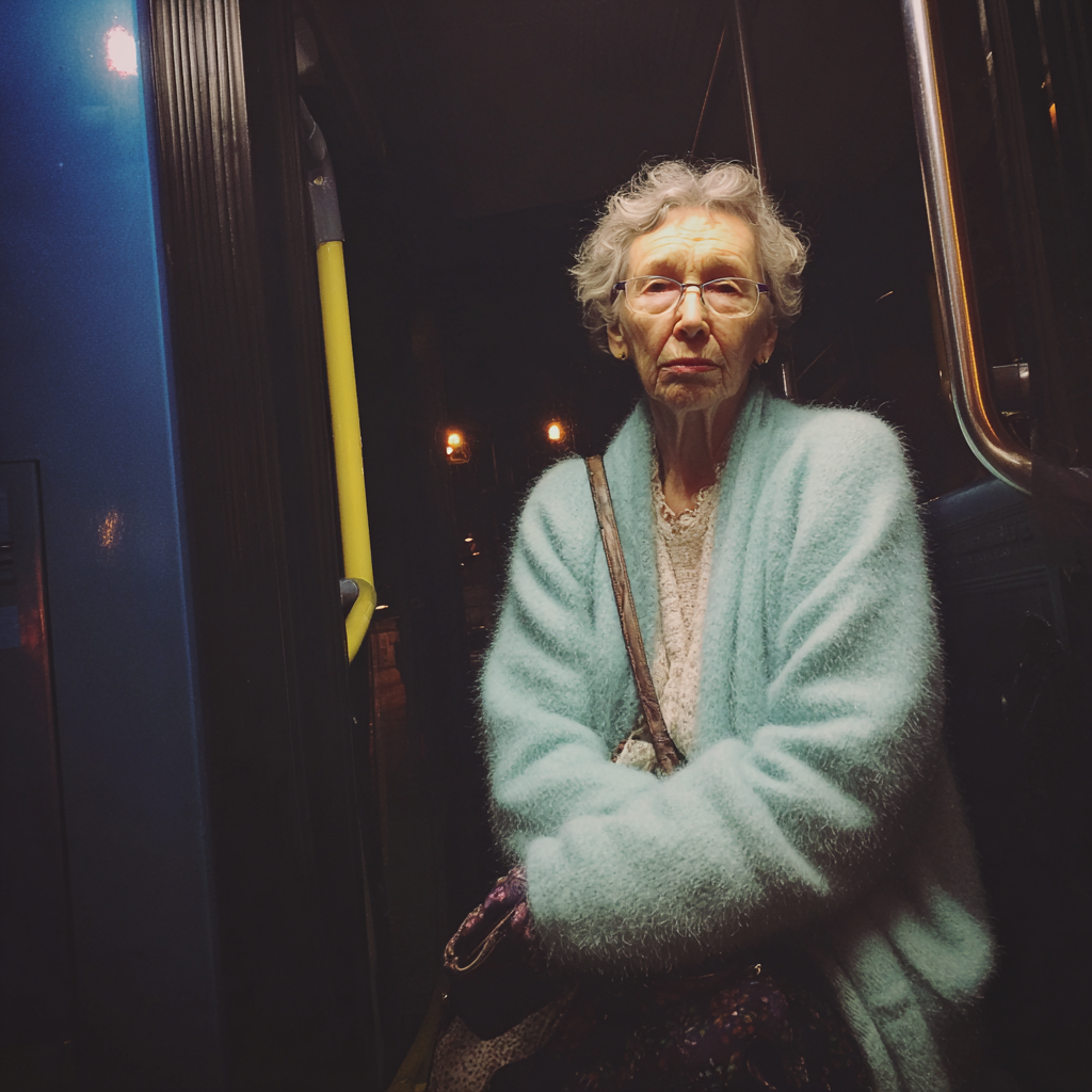 Une femme âgée qui descend d'un bus | Source : Midjourney