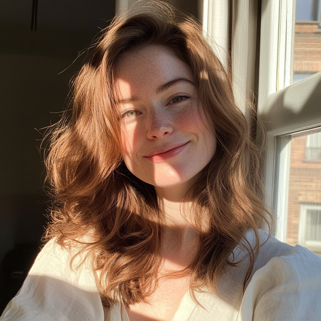Gros plan sur une femme souriante | Source : Midjourney