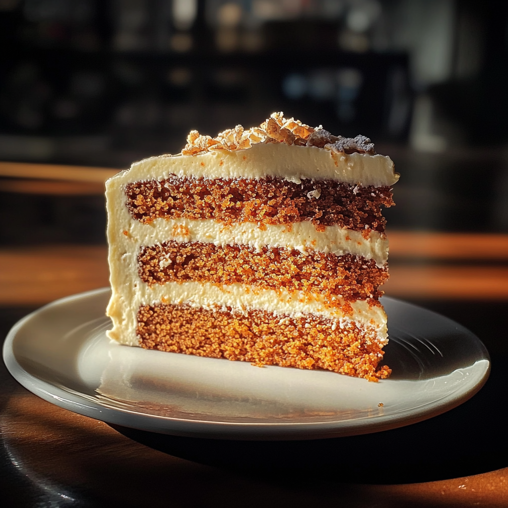 Une tranche de gâteau aux carottes | Source : Midjourney