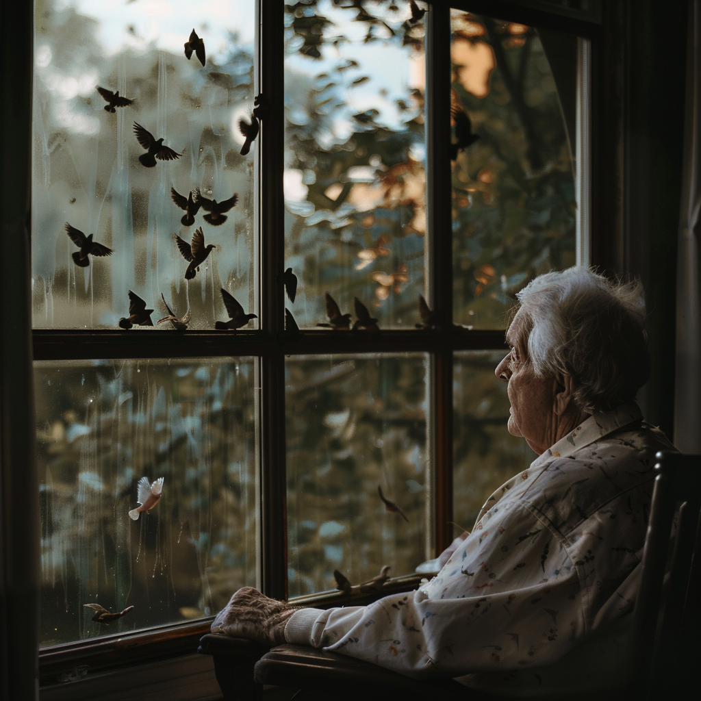Un homme âgé qui observe les oiseaux | Source : Midjourney