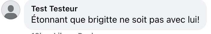 Commentaire d'internaute sur l'absence de Brigitte Macron au sommet du G7 | Source : capture facebook.com/voici