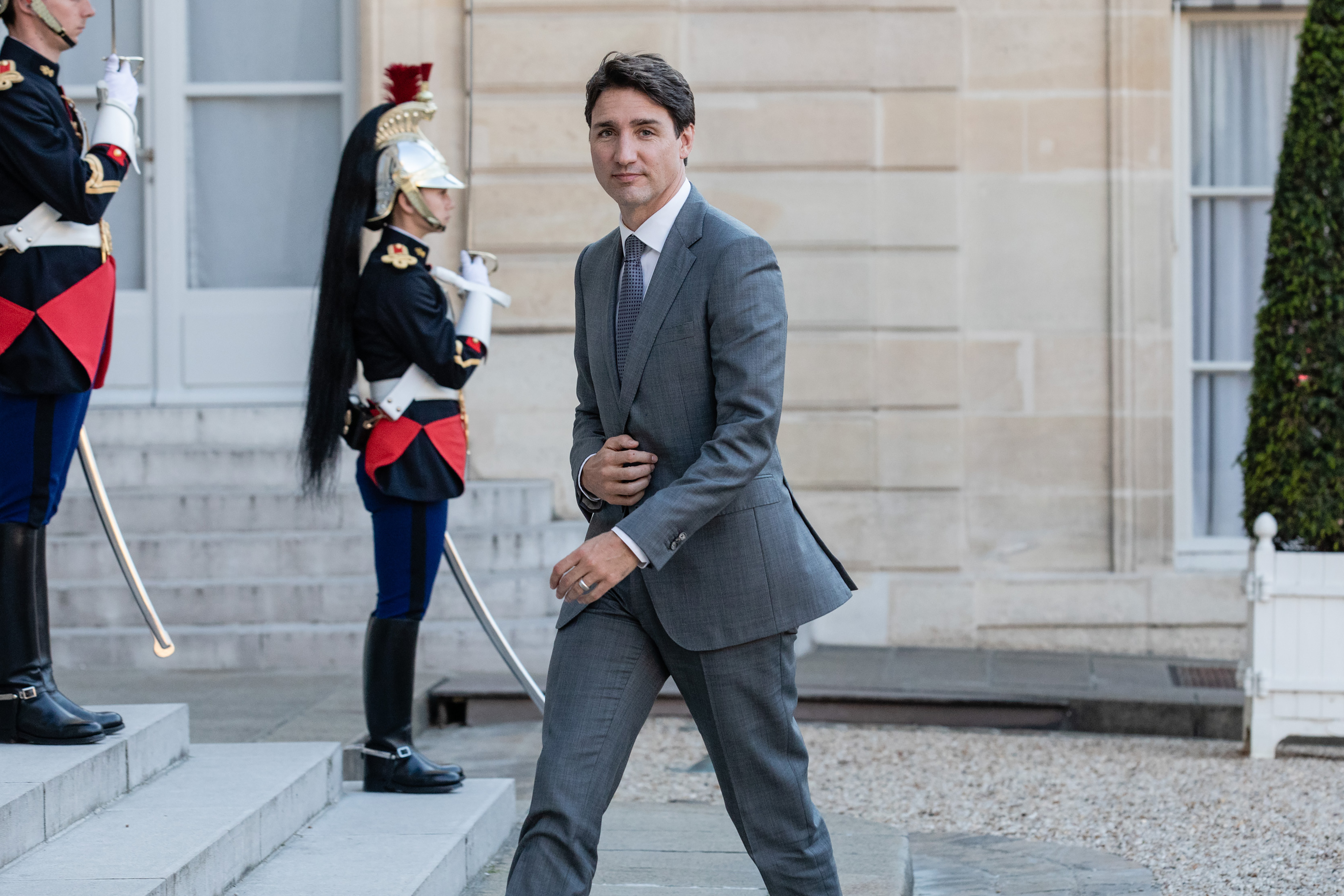 Justin Trudeau arrive au palais de l'Élysée à Paris, en France, le 15 mai 2019 | Source : Getty Images