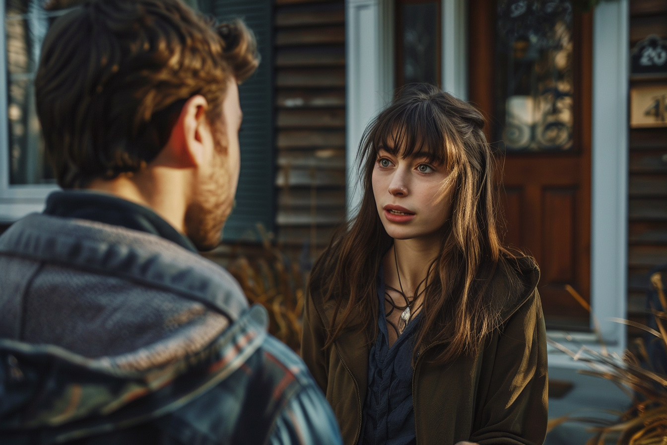 Une femme qui parle à un homme | Source : Midjourney
