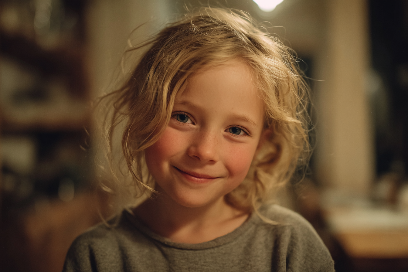 Une petite fille qui sourit | Source : Midjourney