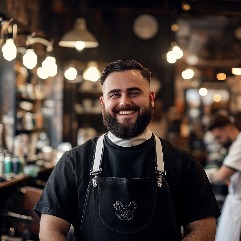 Un barbier souriant | Source : Midjourney