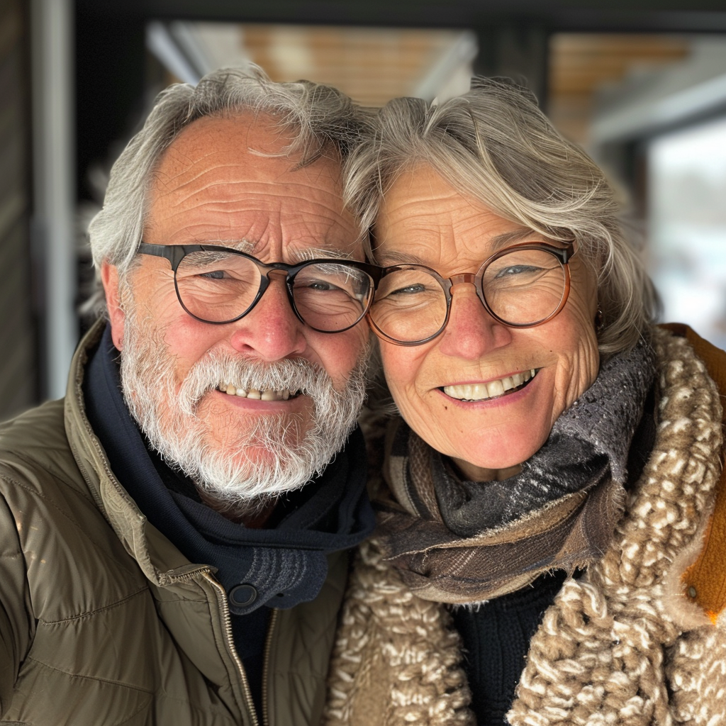 Un couple de personnes âgées souriantes | Source : Midjourney