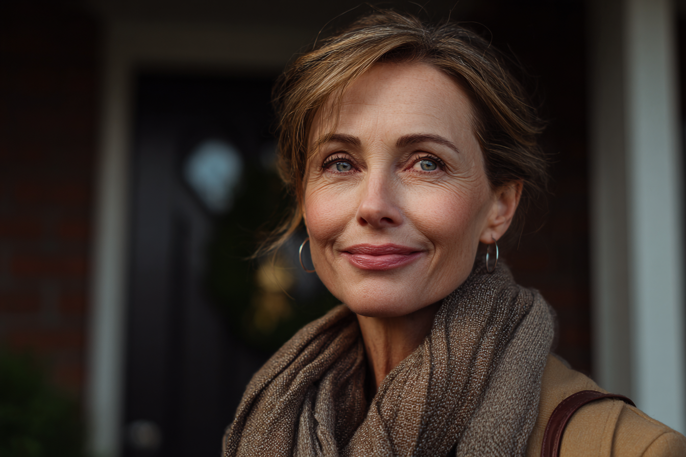 Une femme qui sourit | Source : Midjourney