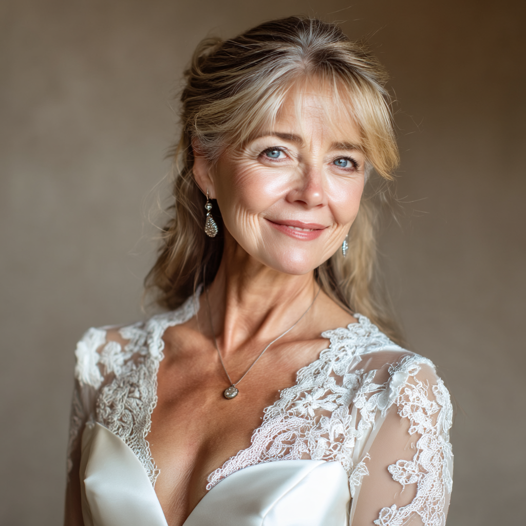Une femme heureuse dans sa robe de mariée | Source : Midjourney