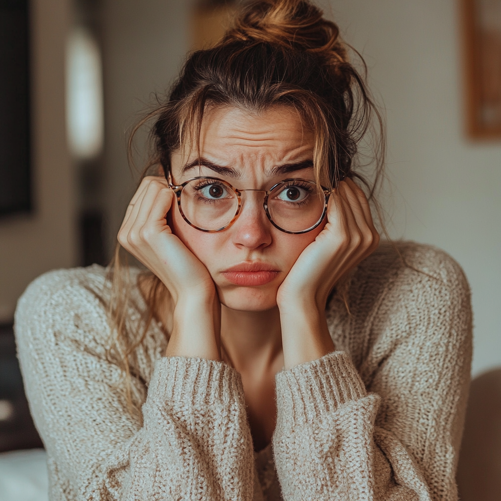 Une femme assise dans la maison de sa grand-mère | Source : Midjourney