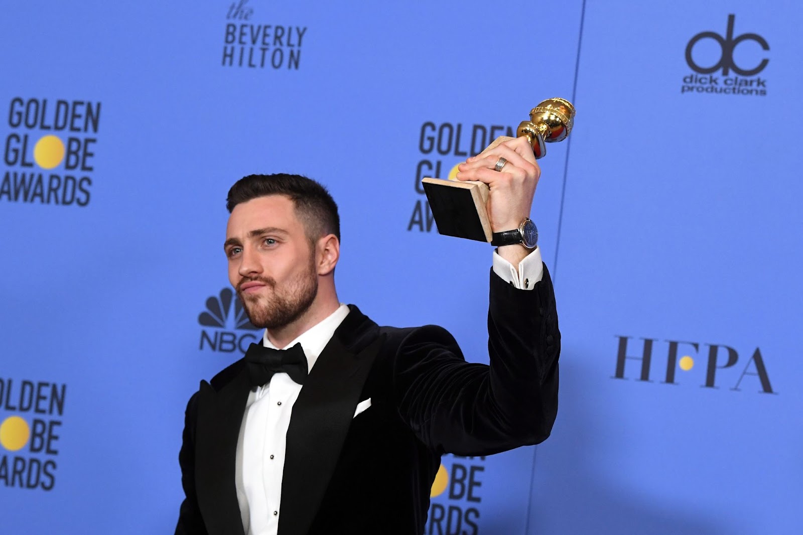 Aaron Taylor-Johnson lors de la 74e cérémonie annuelle des Golden Globe Awards, le 8 janvier 2017, à Beverly Hills, en Californie. | Source : Getty Images