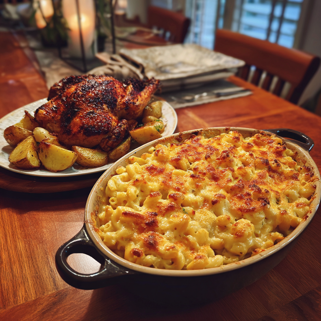 Nourriture sur une table de dîner | Source : Midjourney