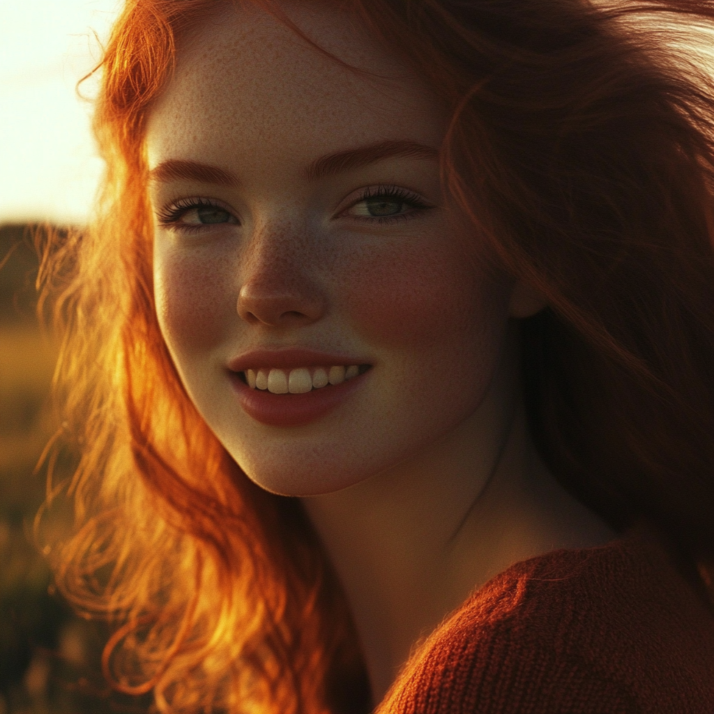 Une femme joyeuse qui sourit | Source : Midjourney