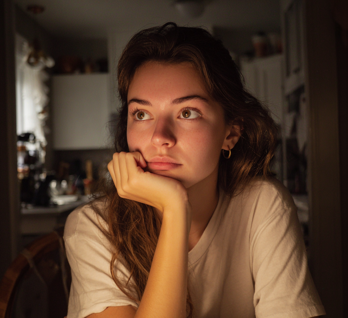Gros plan sur une femme portant un t-shirt blanc | Source : Midjourney