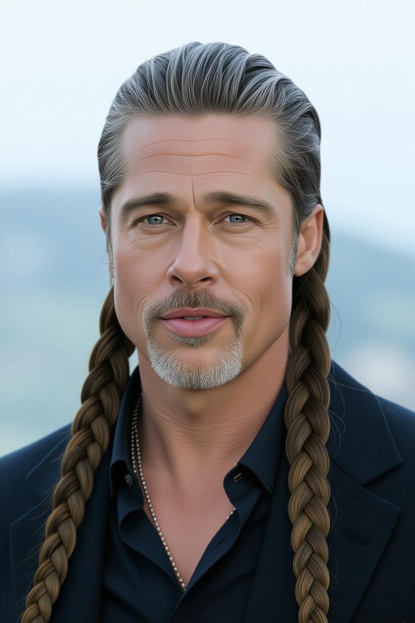 Une image de Brad Pitt générée par l'IA avec une coiffure différente | Source : Grok