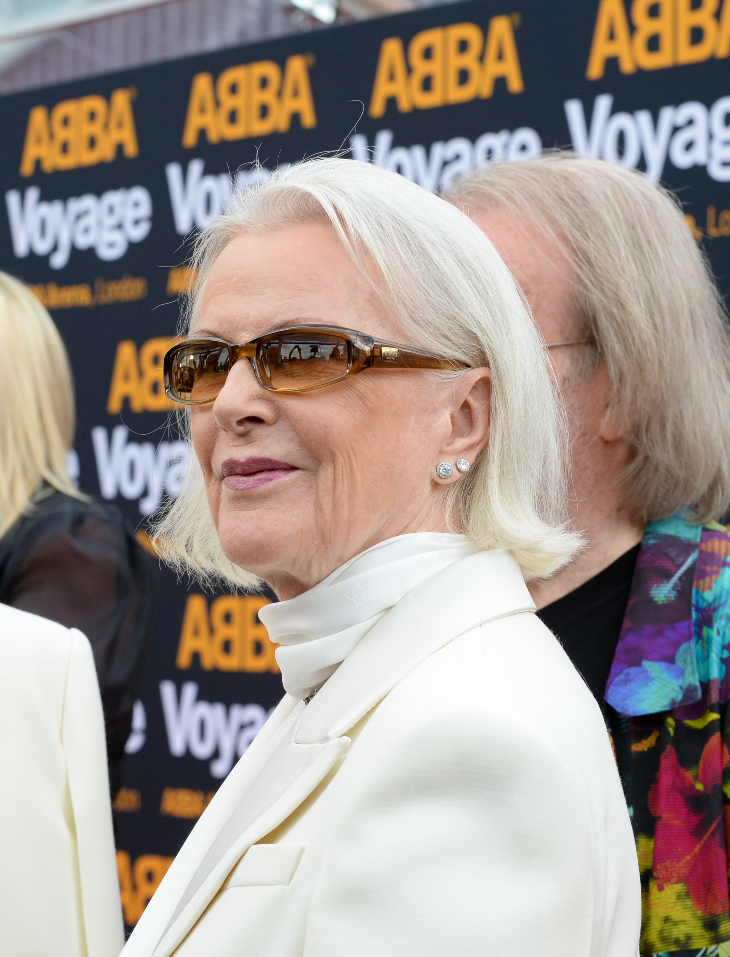Anni-Frid Lyngstad lors de la première représentation de « Voyage » d'ABBA, le 26 mai 2022, à Londres, en Angleterre | Source : Getty Images