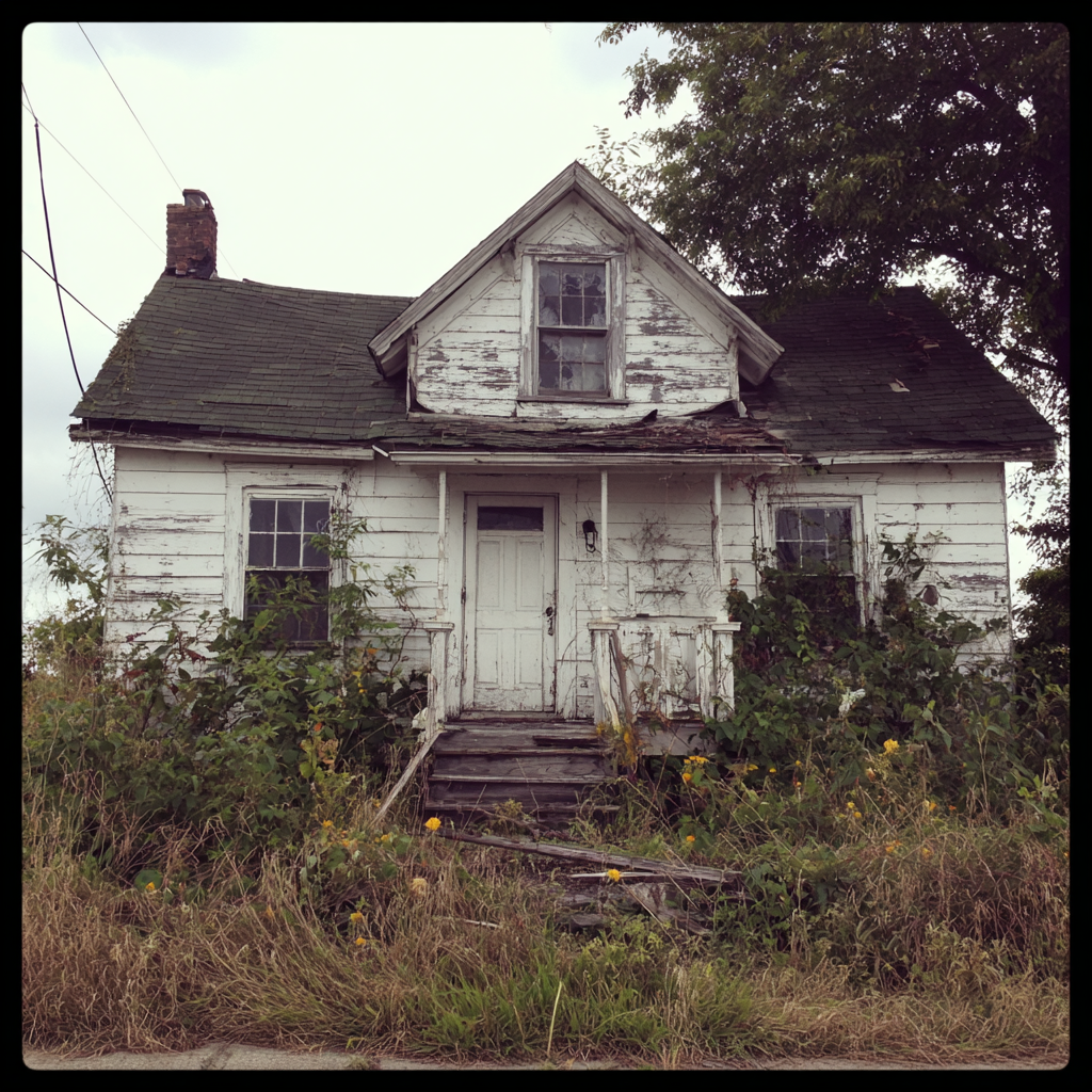 L'extérieur d'une maison délabrée | Source : Midjourney