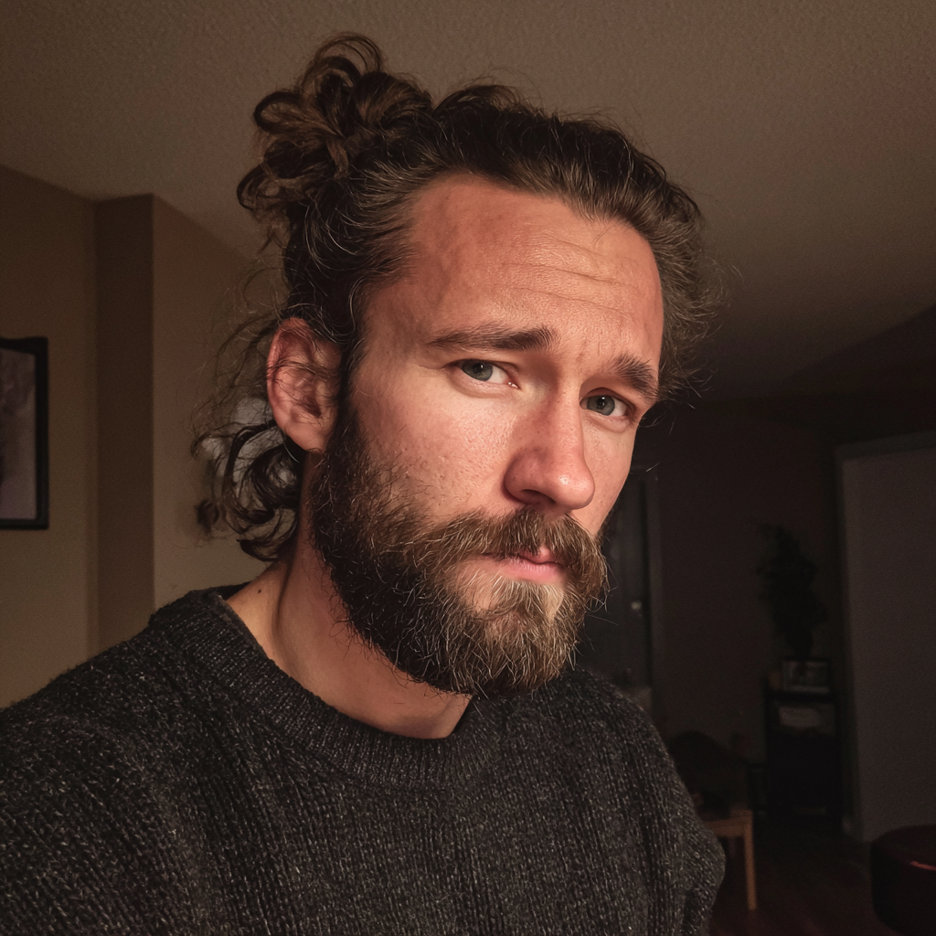 Un gros plan d'un homme debout dans un salon | Source : Midjourney