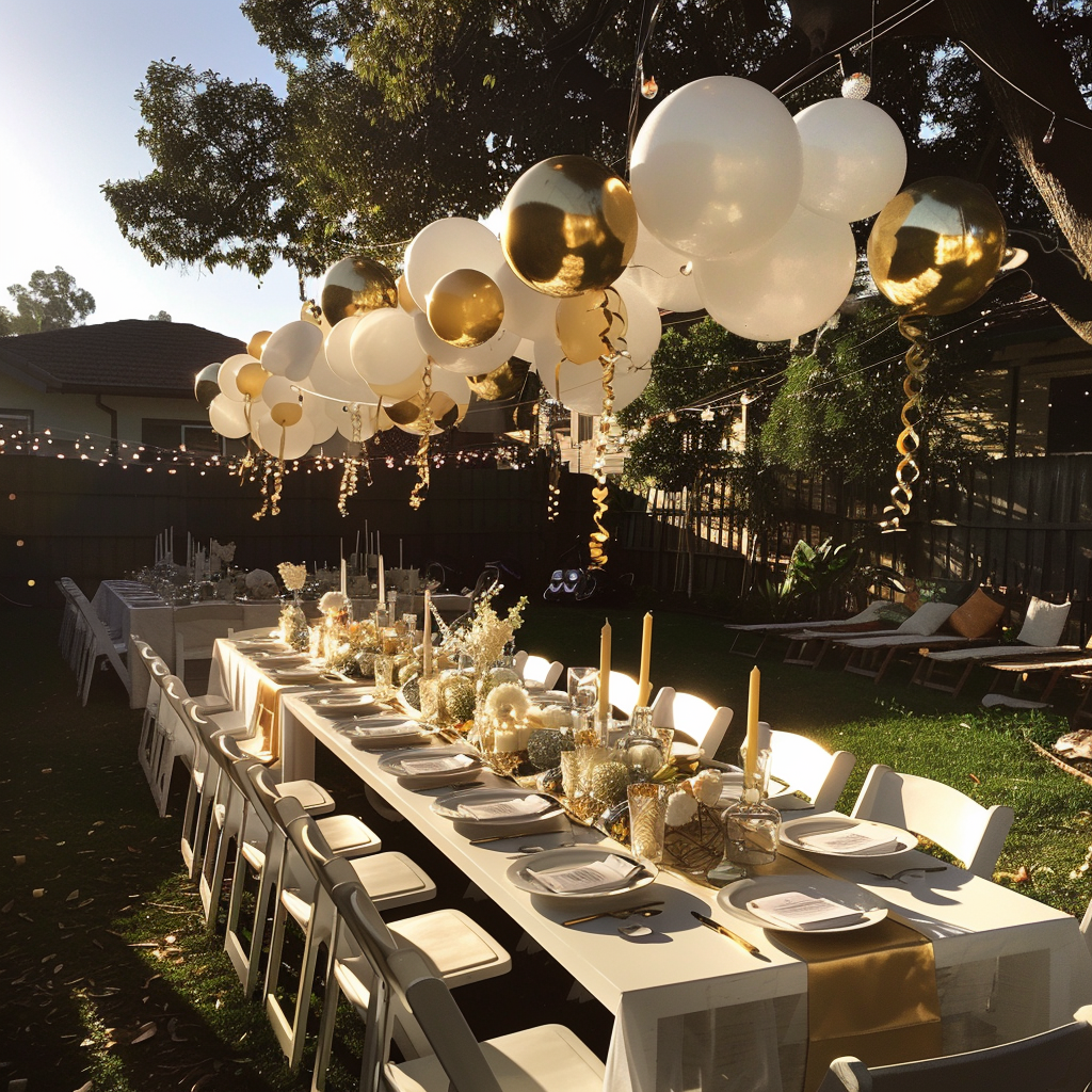 Une fête d'anniversaire mise en place | Source : Midjourney