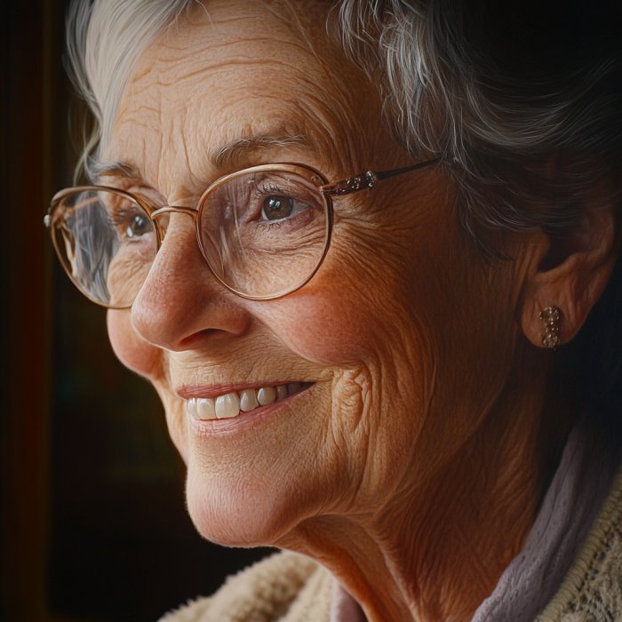 Une femme âgée souriante | Source : Midjourney