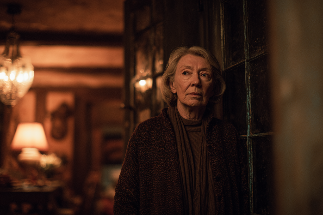 Une femme âgée debout dans une maison | Source : Midjourney