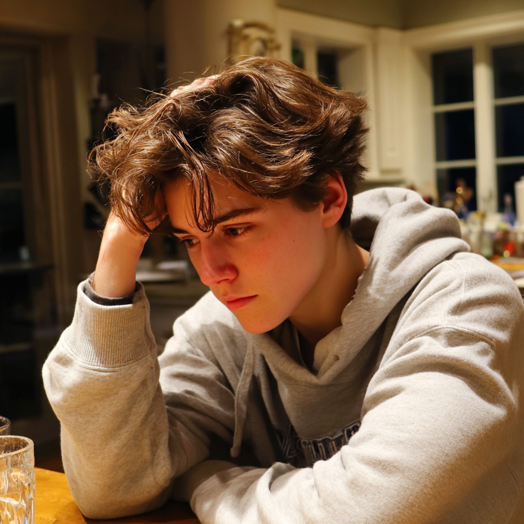 Un adolescent qui se tient la tête | Source : Midjourney