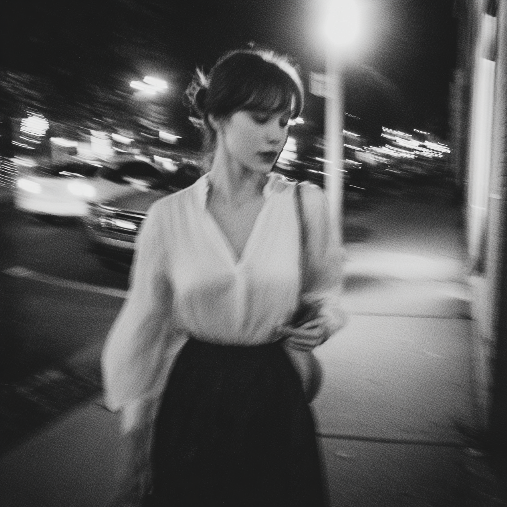 Une femme marchant sur un trottoir | Source : Midjourney