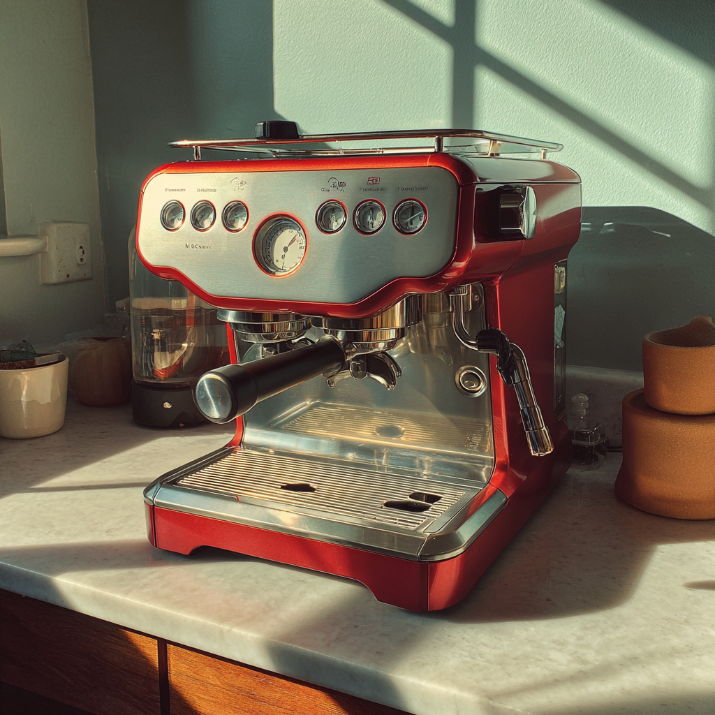 Une machine à expresso sur un comptoir | Source : Midjourney