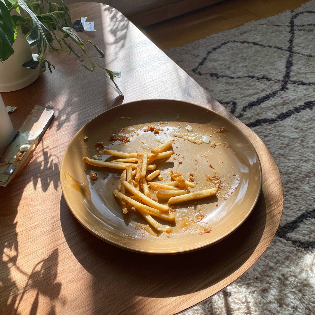 Une assiette sur une table basse | Source : Midjourney