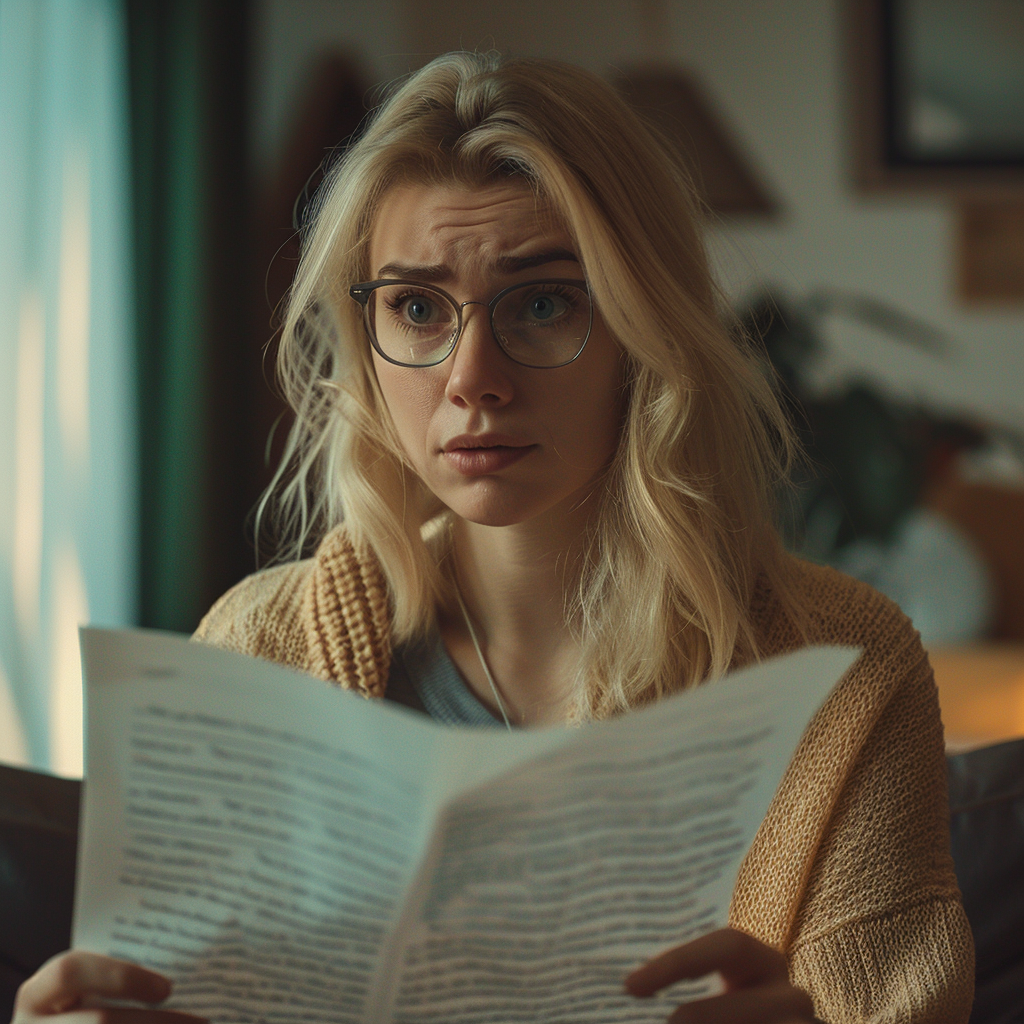 Une femme avec un document | Source : Midjourney