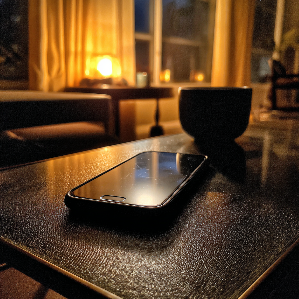 Un téléphone portable sur une table | Source : Midjourney