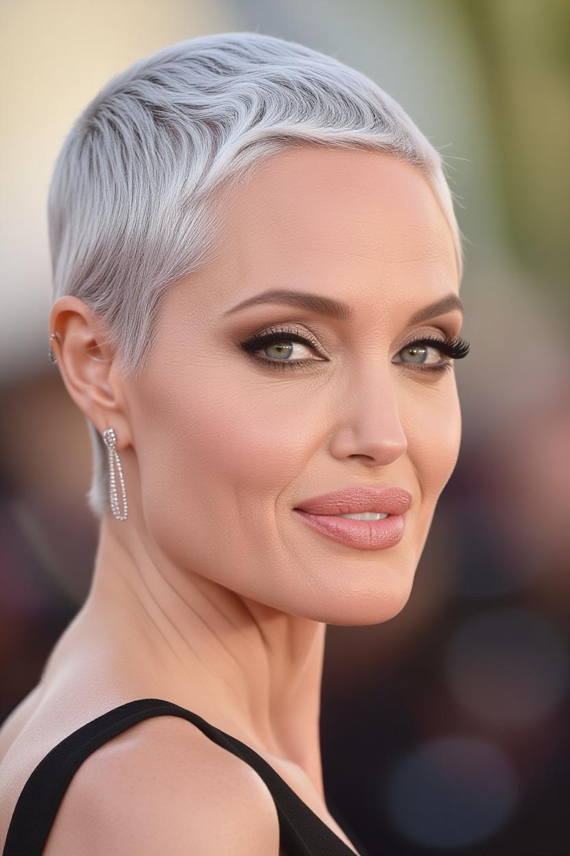 Une image d'Angelina Jolie générée par l'IA avec une coiffure différente | Source : Grok