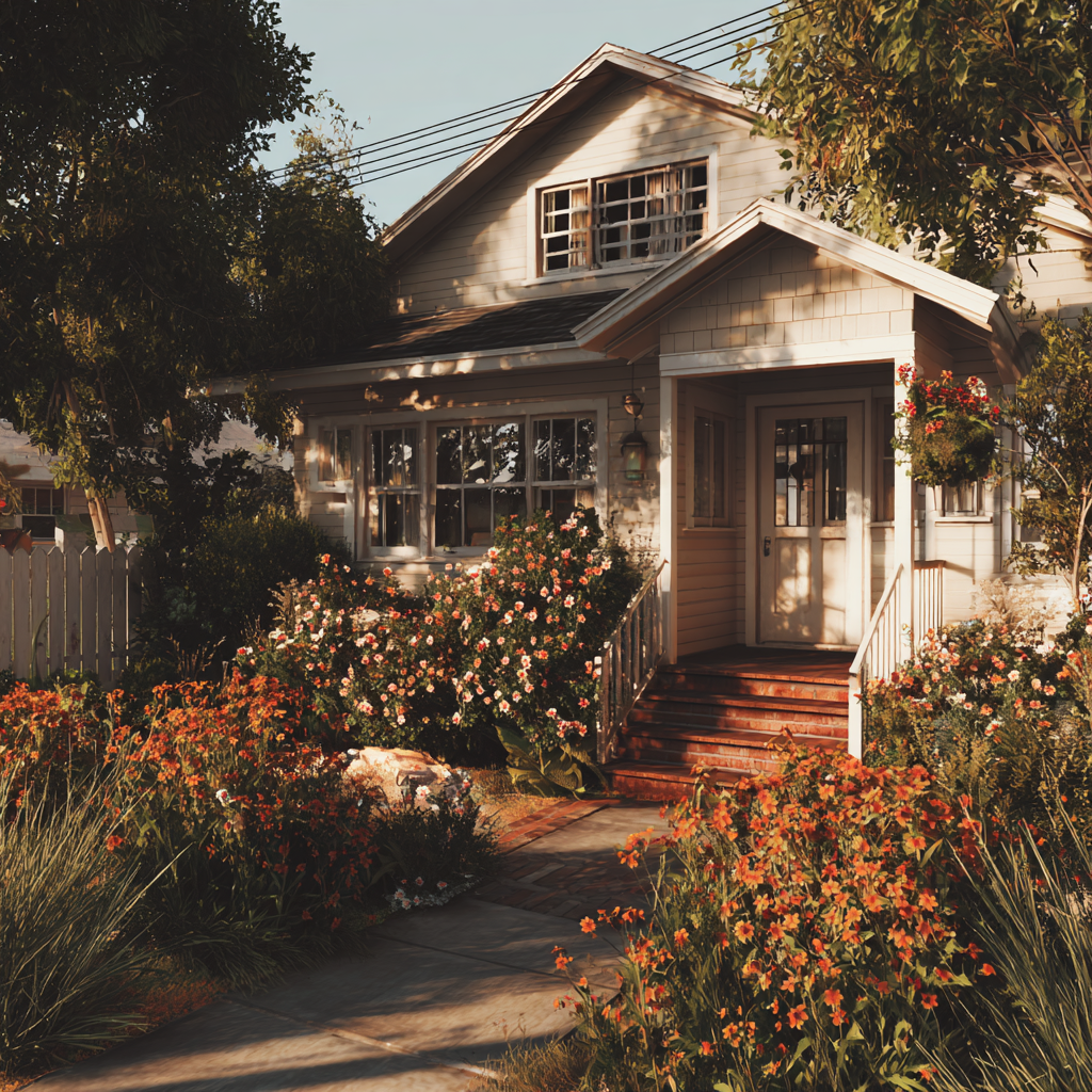 L'extérieur d'une maison douillette | Source : Midjourney