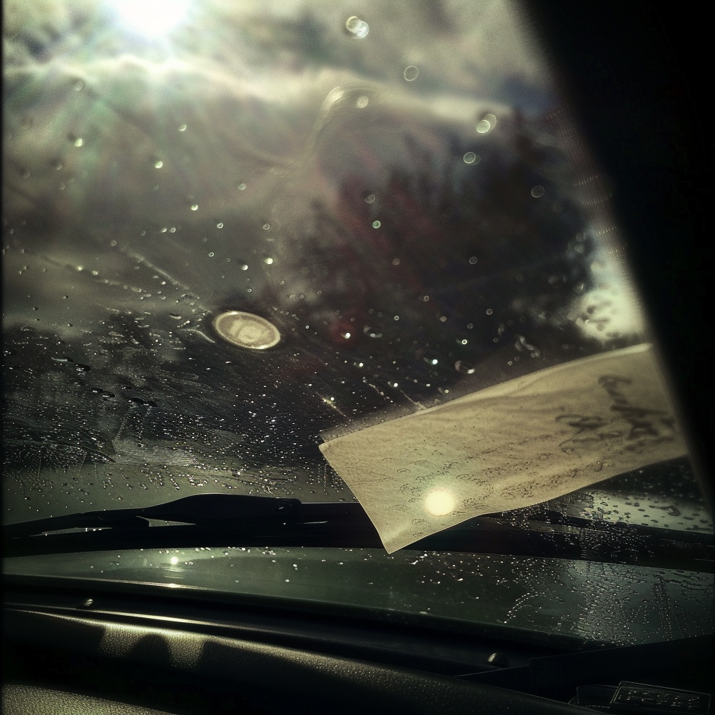 Un morceau de papier sur une voiture | Source : Midjourney
