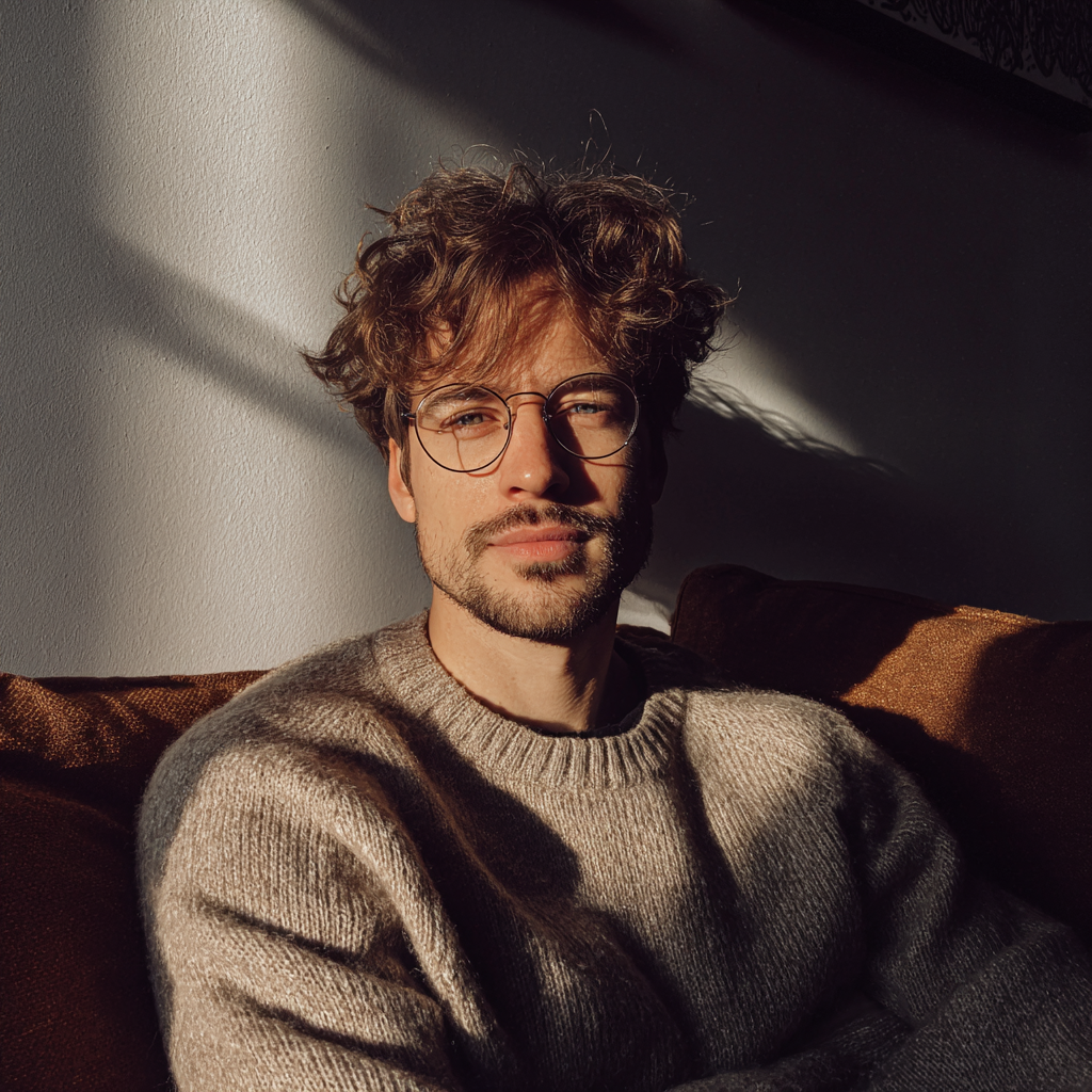 Un homme assis sur un canapé | Source : Midjourney