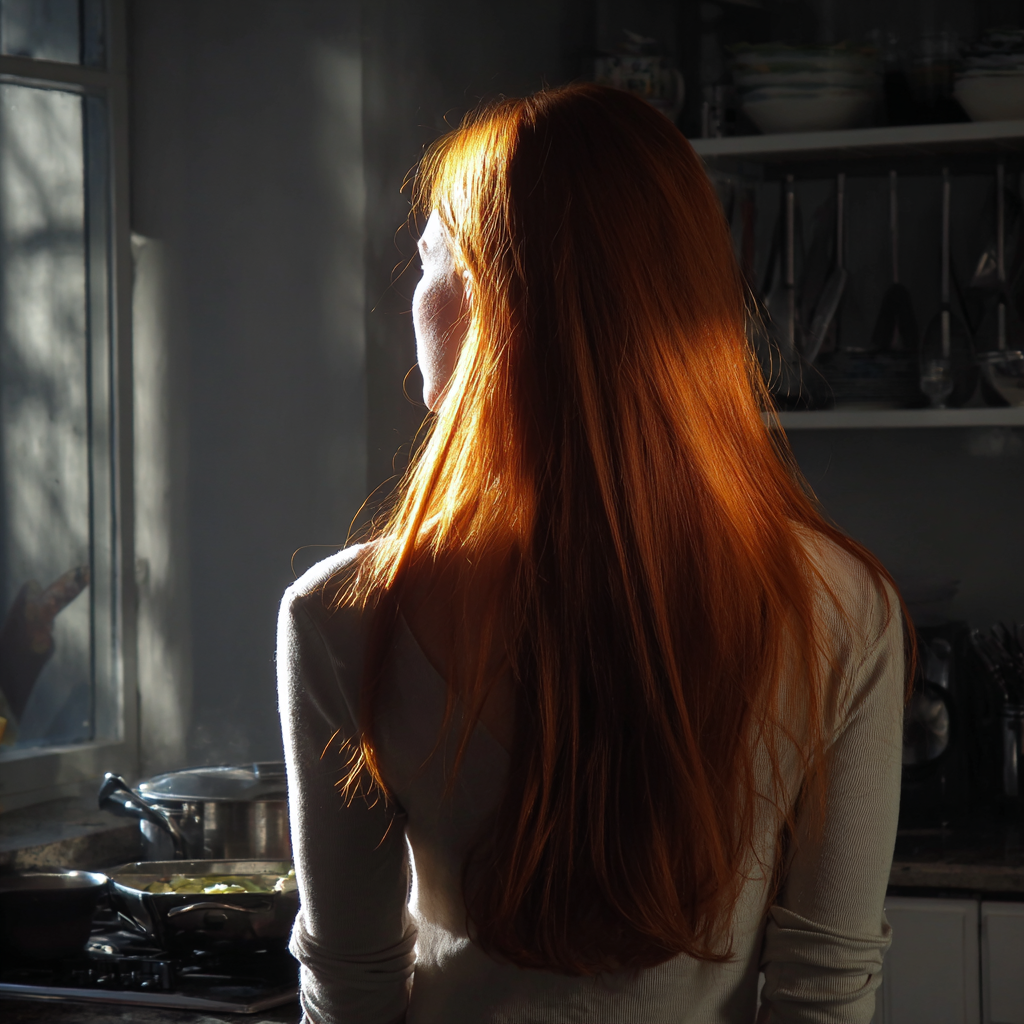 Une femme debout dans une cuisine | Source : Midjourney