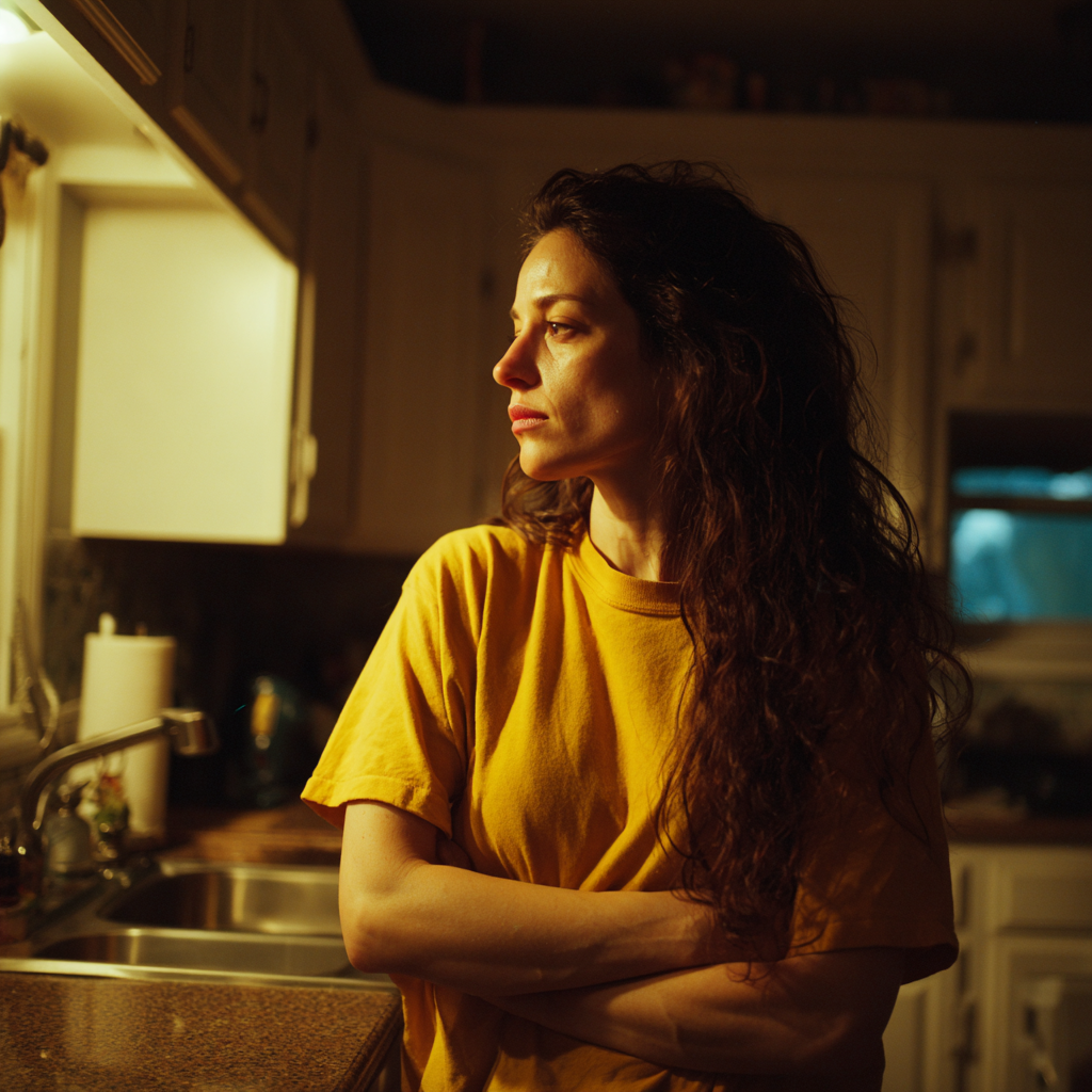 Une femme debout, les bras croisés | Source : Midjourney