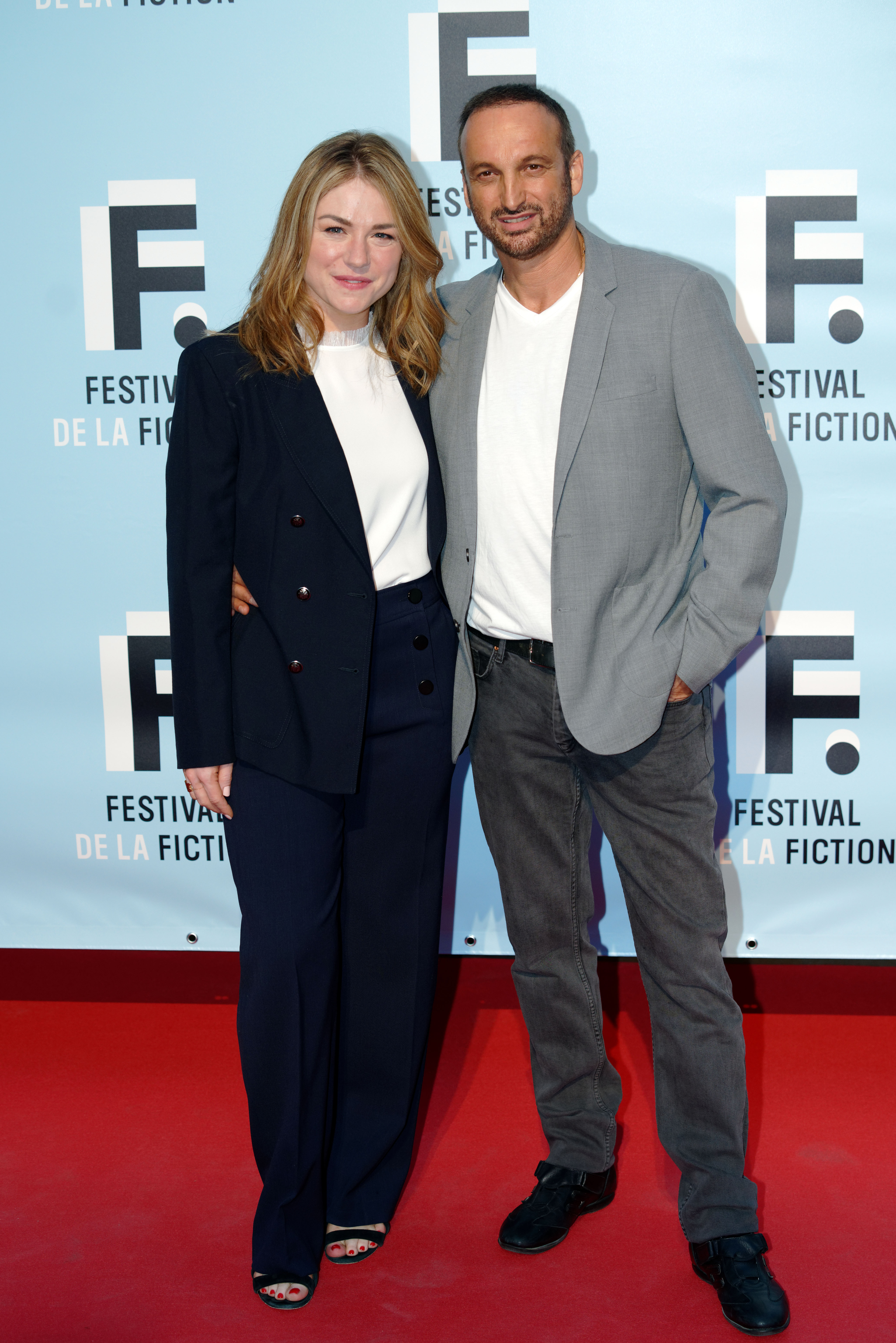 Émilie Dequenne et son mari Michel Ferracci à la cérémonie d'ouverture du 21e Festival de la fiction télévisée à La Rochelle : premier jour, le 11 septembre 2019 à La Rochelle, en France I Source : Getty Images
