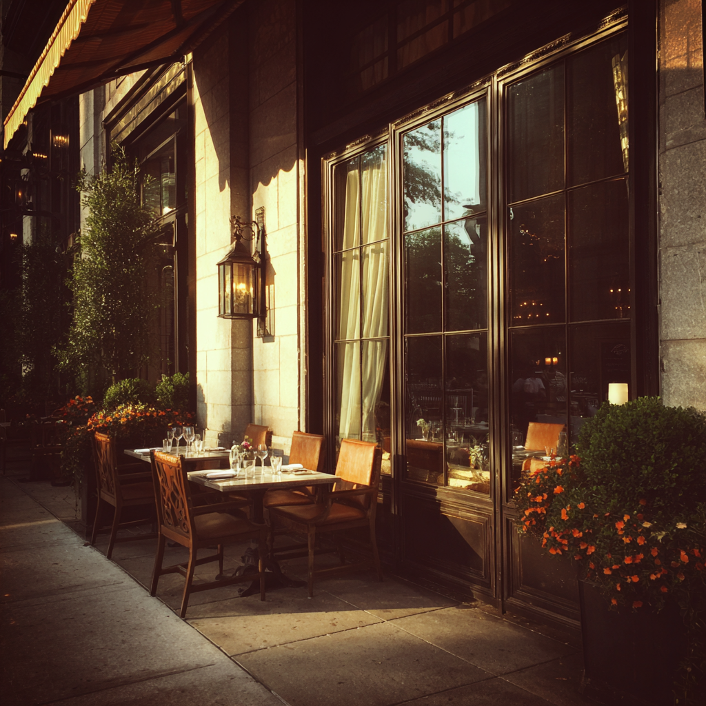 L'extérieur d'un restaurant | Source : Midjourney