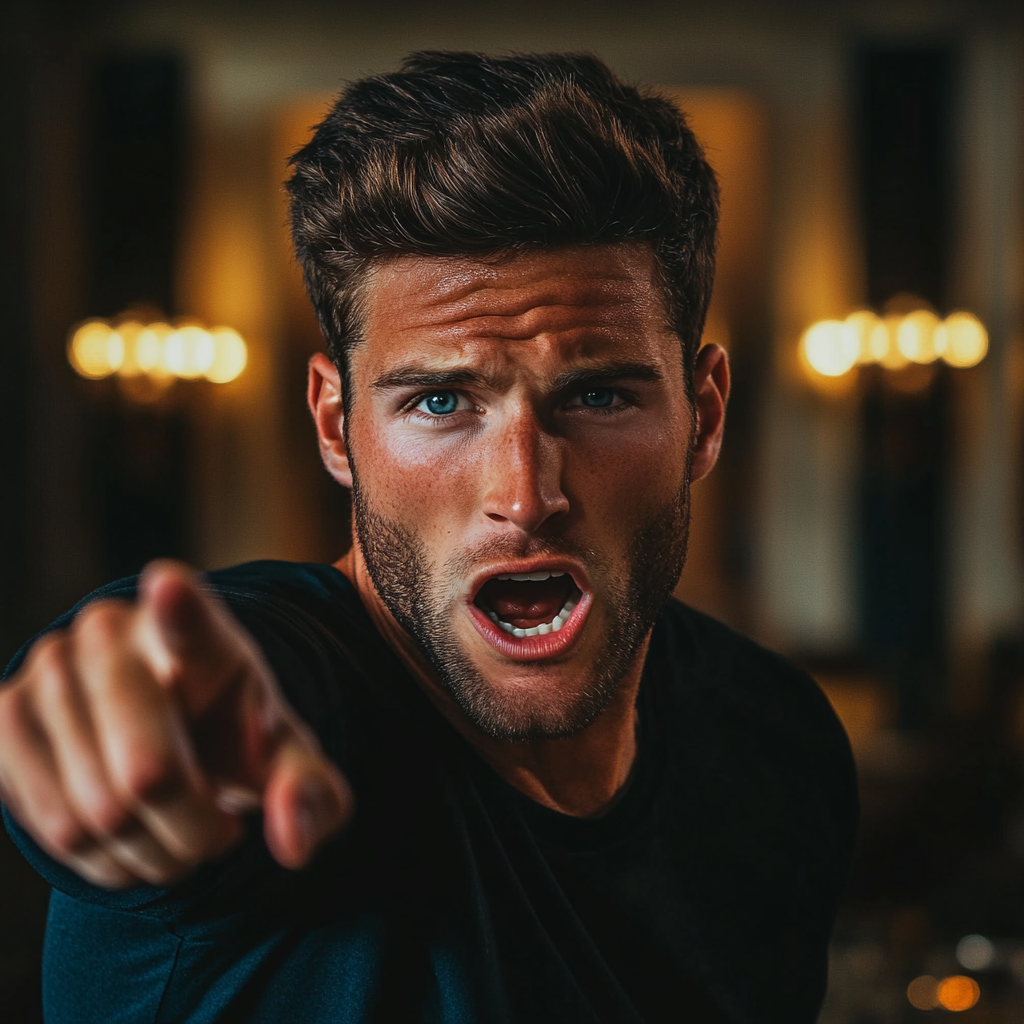 Un homme en colère qui pointe son doigt | Source : Midjourney