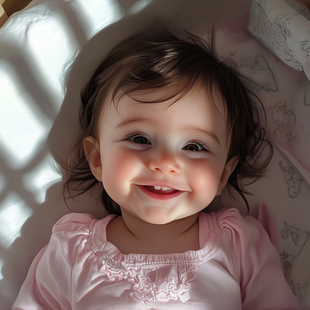 Une petite fille souriante | Source : Midjourney