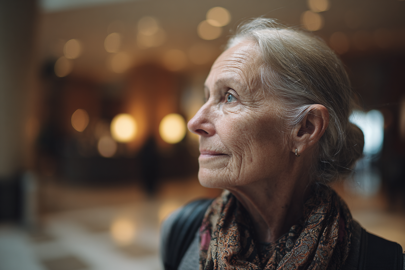 Une femme âgée qui sourit | Source : Midjourney