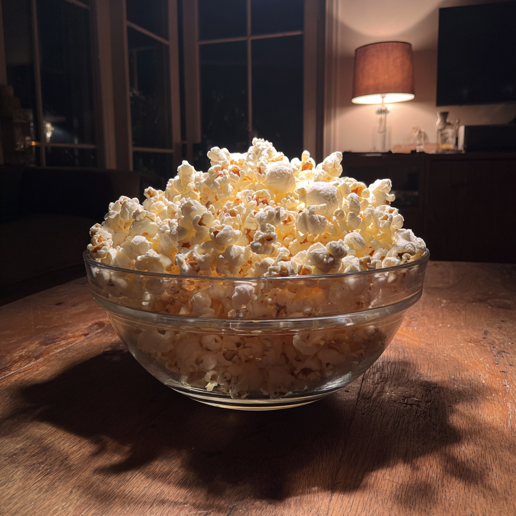 Un bol de pop-corn sur une table | Source : Midjourney