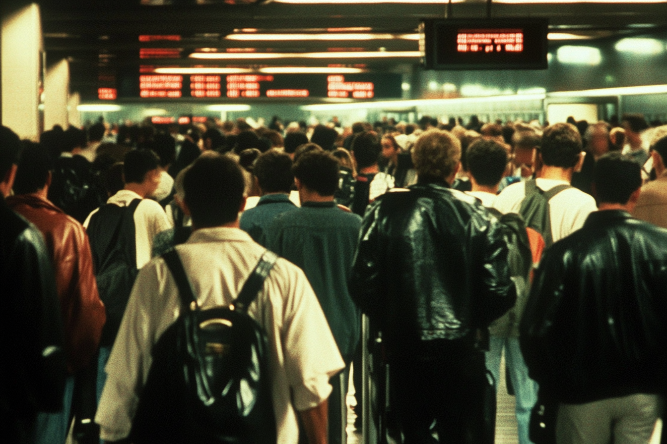 Zone d'affluence dans un aéroport | Source : Midjourney