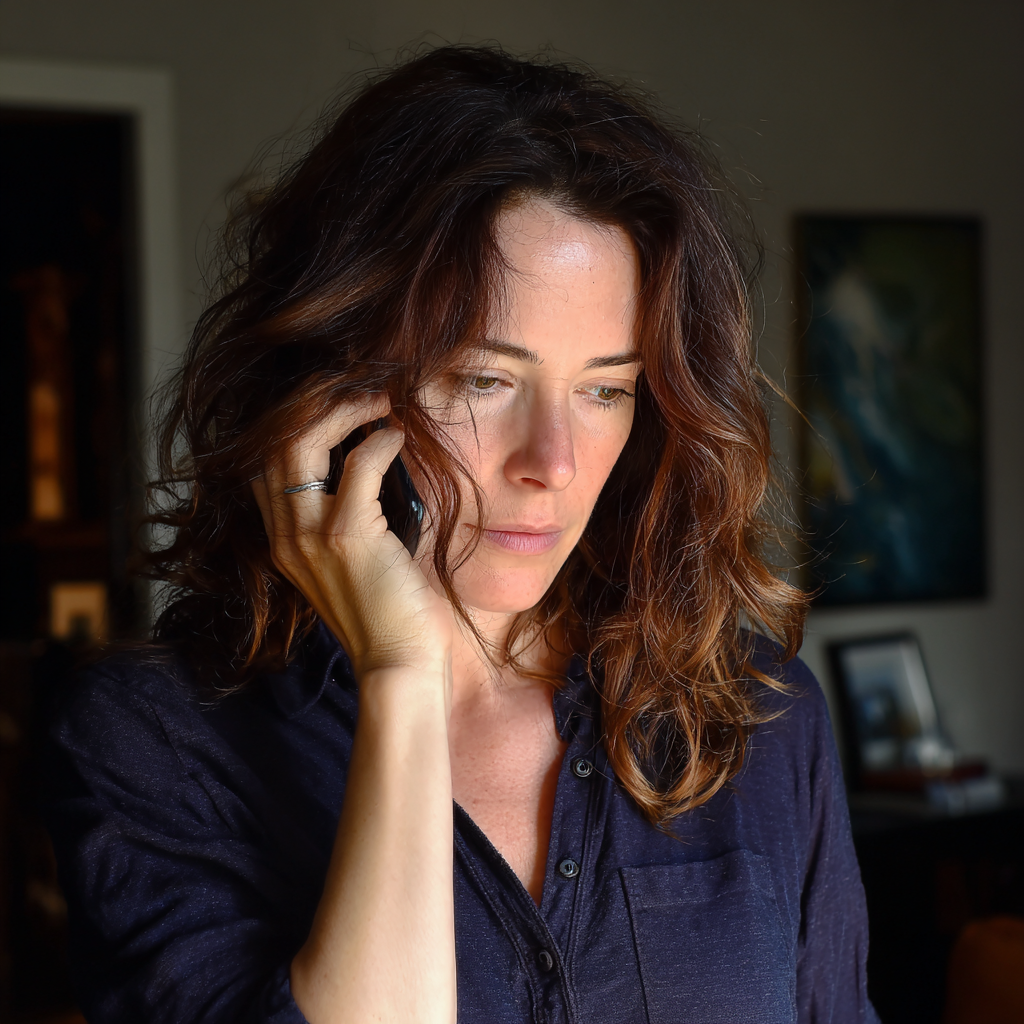 Une femme parlant au téléphone | Source : Midjourney