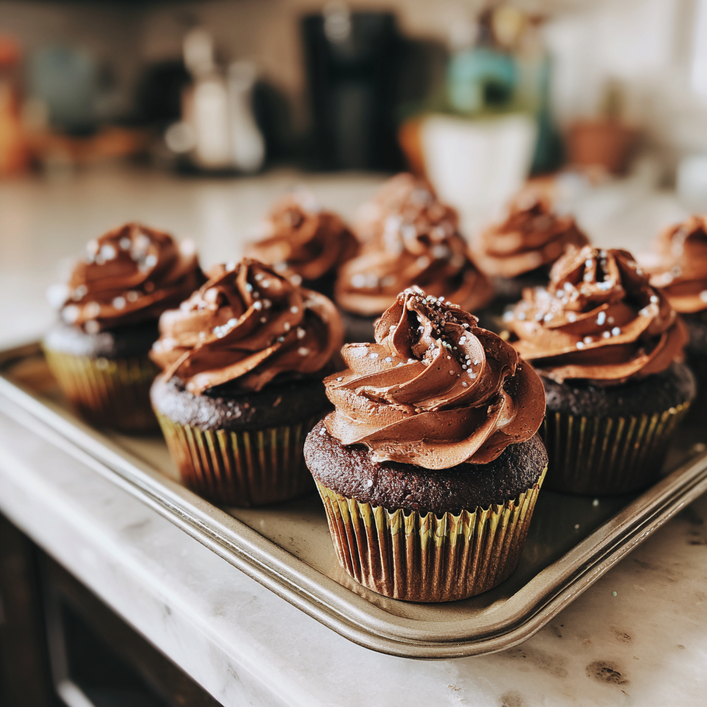 Un plateau de petits gâteaux au chocolat | Source : Midjourney