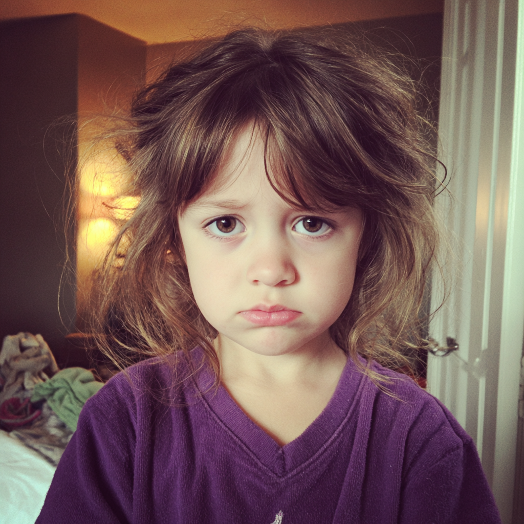 Une petite fille grincheuse | Source : Midjourney