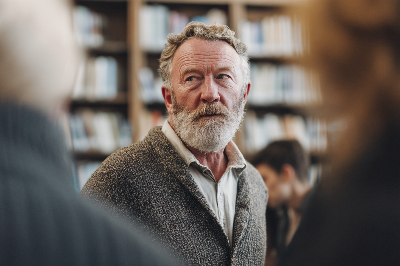 Un homme qui parle aux gens | Source : Midjourney