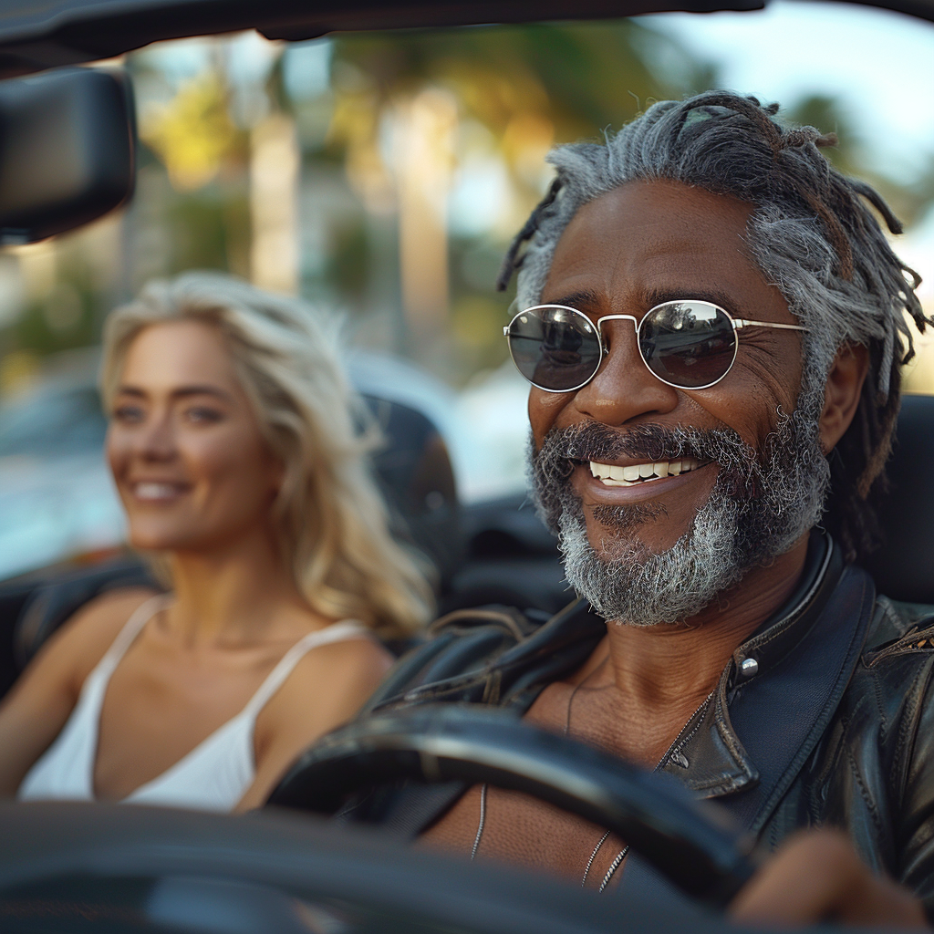 Une photo d'un homme et d'une femme dans une voiture | Source : Midjourney