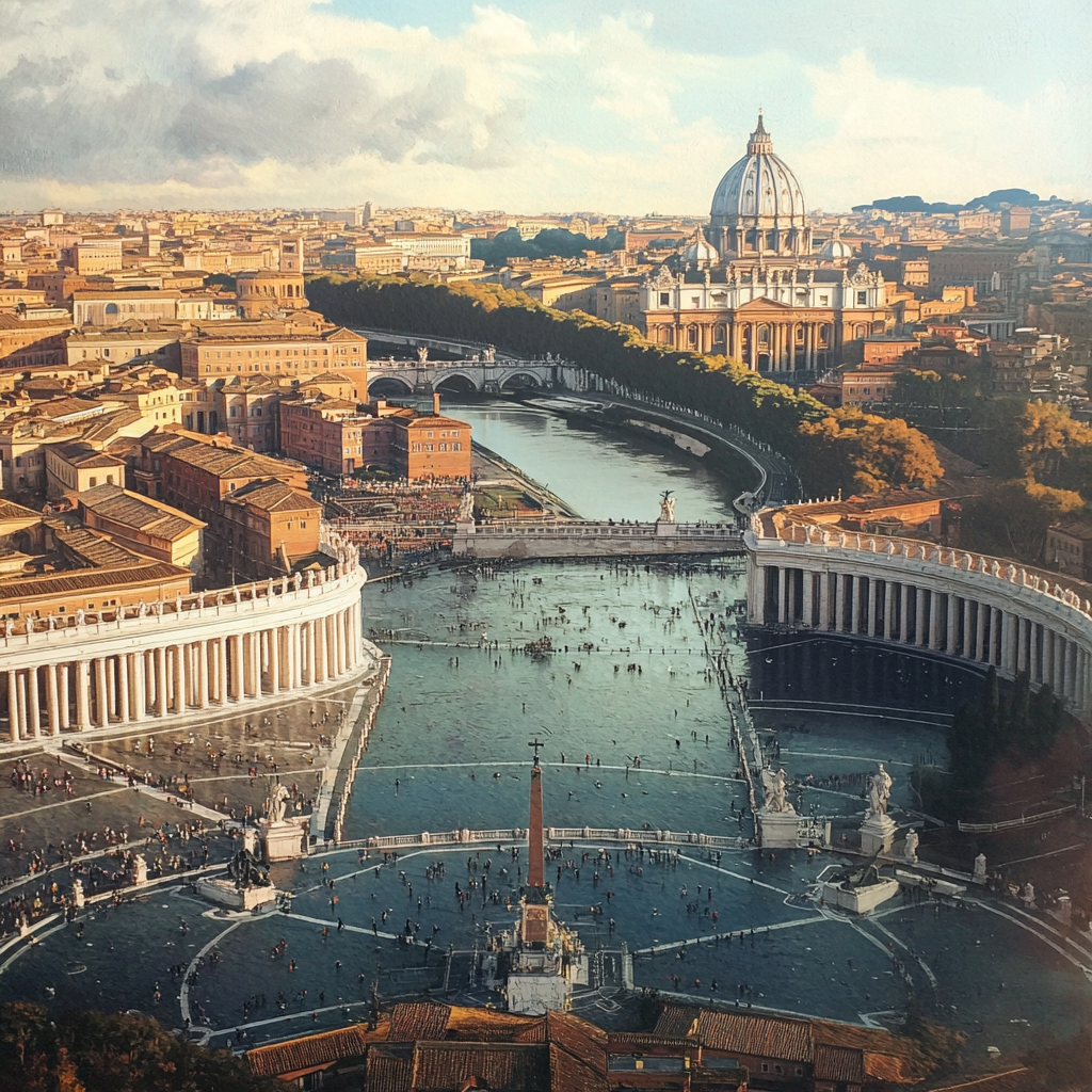 Une vue aérienne de Rome | Source : Midjourney