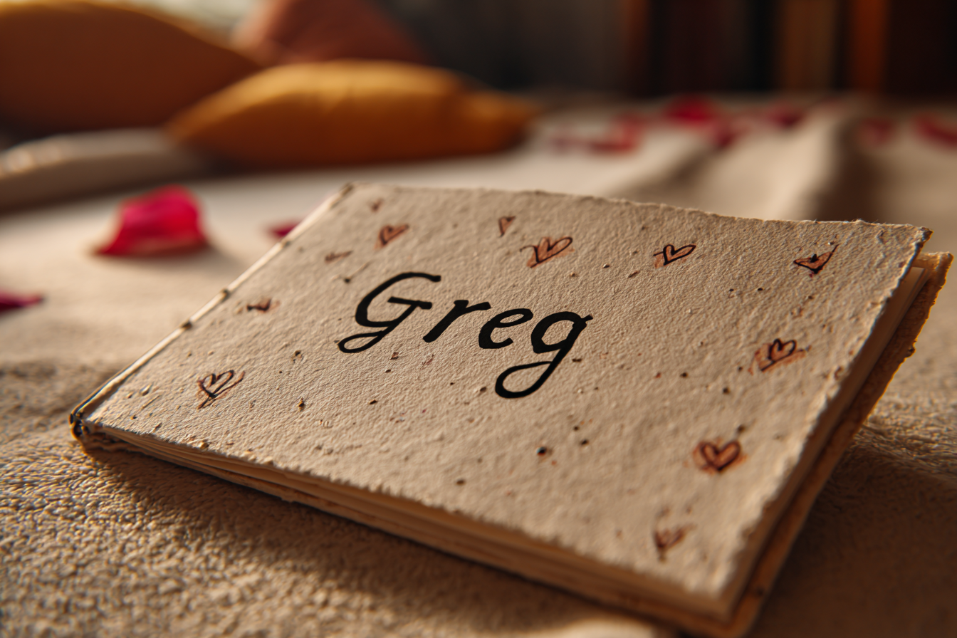 Le nom de Greg sur un album de coupures de presse | Source : Midjourney